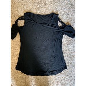 Black cut out shoulder T-shirt size M